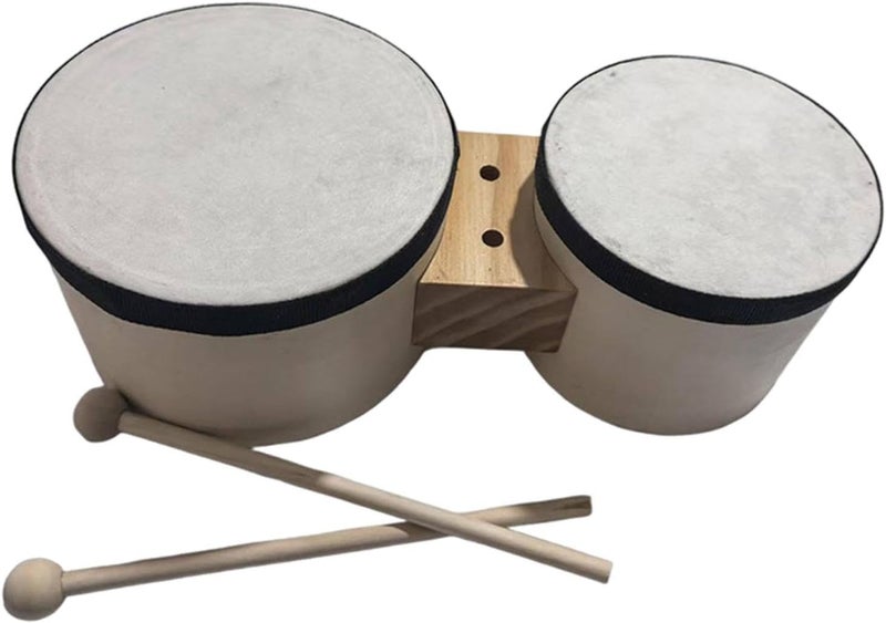Luwecf Bongo Drums 5” and 6” for Kids Adults Beginners,for Education and Practice Wood Percussion Instrument for Dance Classes - Image 1